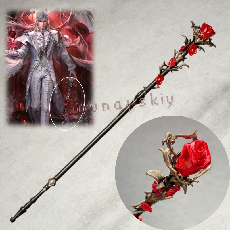 Sylus Staff シルバーウィングデーモンレッドローズ - Detachable Cosplay Prop のレビューと価格
