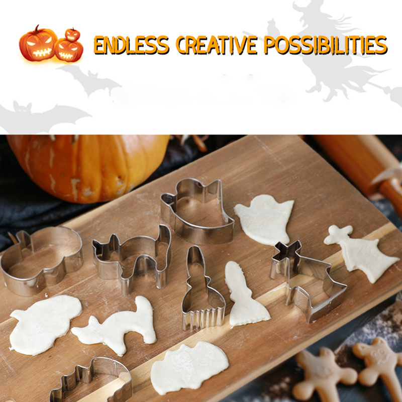 5/6/7/12 個ハロウィンクッキーカッター金属カボチャゴ - Cosplay Bat Prop のレビューと価格
